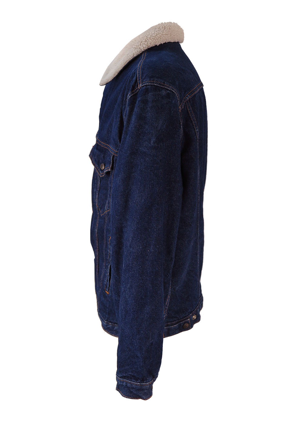 Levis Fleece Lined Dark Blue Denim Sherpa Jacket - XXL | Reign Vintage