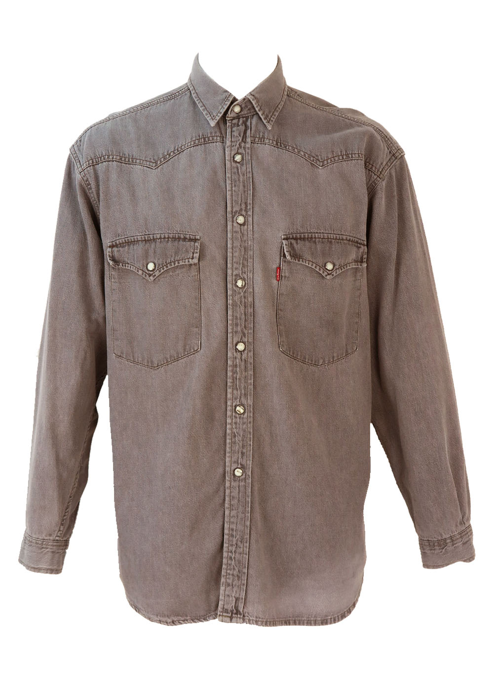 Levis Grey Denim Western Shirt - L/XL | Reign Vintage