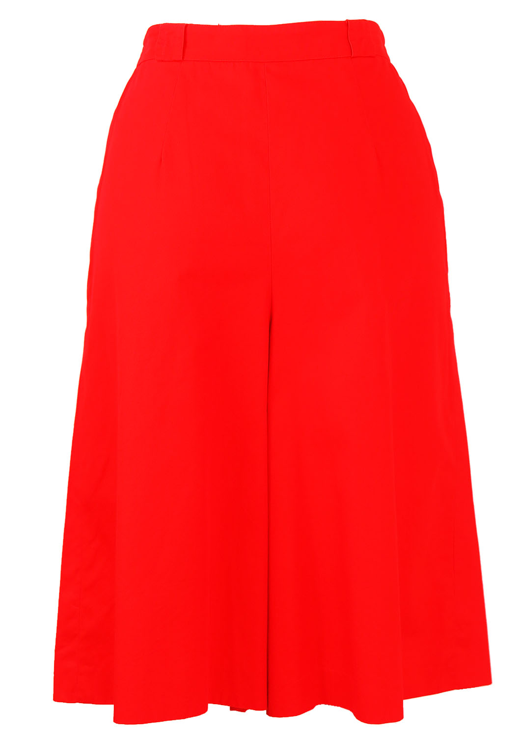 Red Pleat Detail Knee Length Culottes - S | Reign Vintage