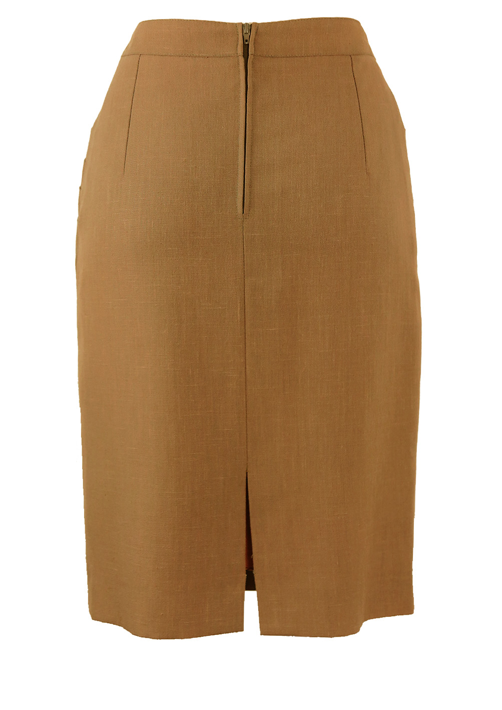 Taupe Knee Length Pencil Skirt with Decorative Waistband - S | Reign ...