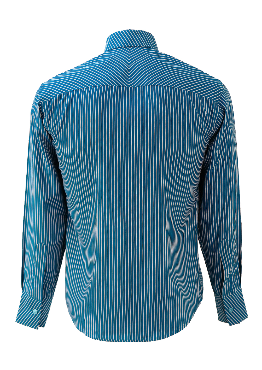 Blue and White Striped Long Sleeve Shirt – M | Reign Vintage