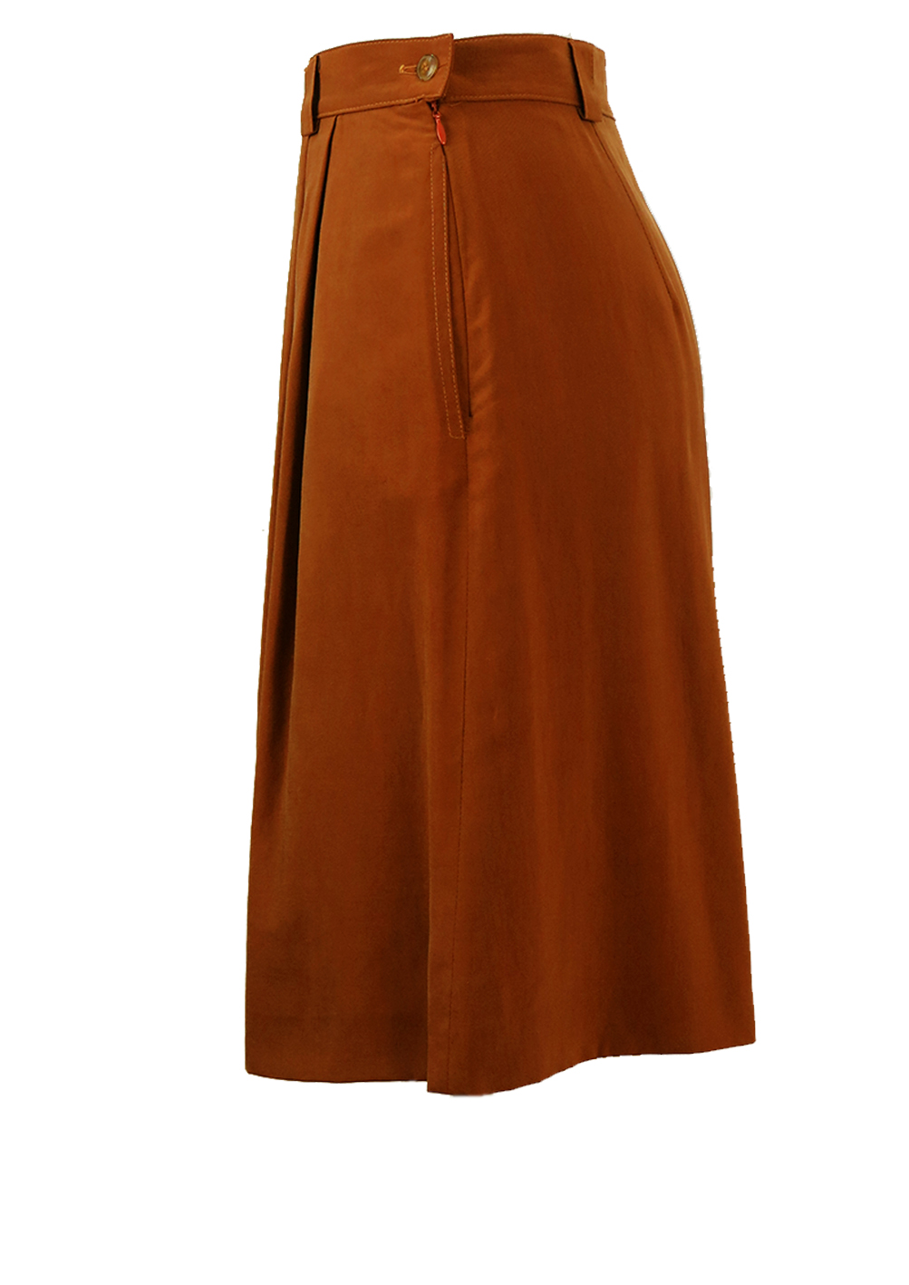 Brown Pleated Knee Length Culottes - S/M | Reign Vintage