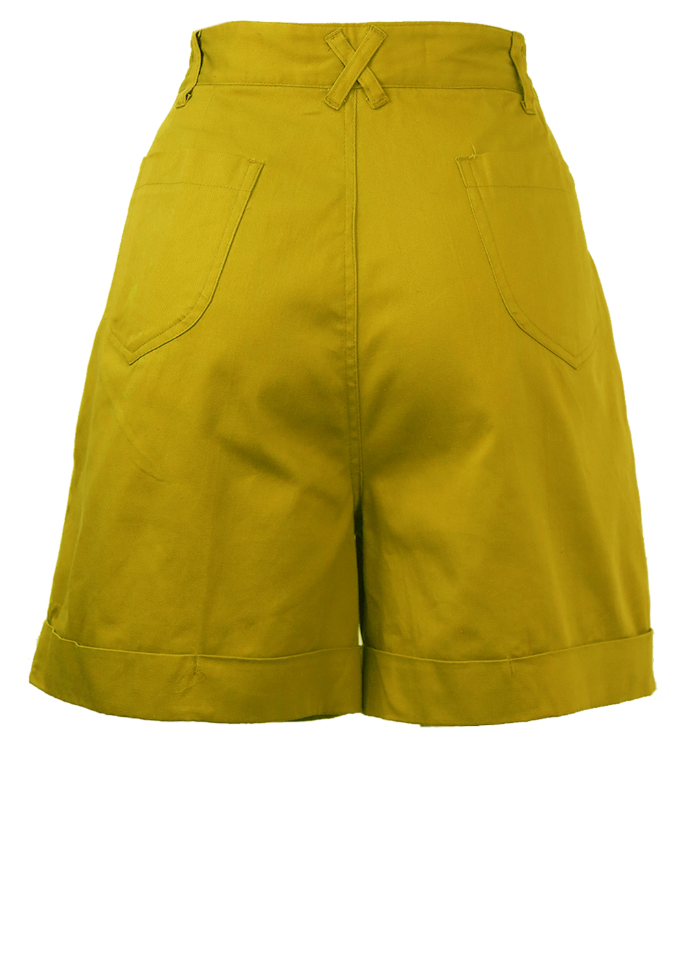 High Waisted Olive Green Mini Shorts - S | Reign Vintage