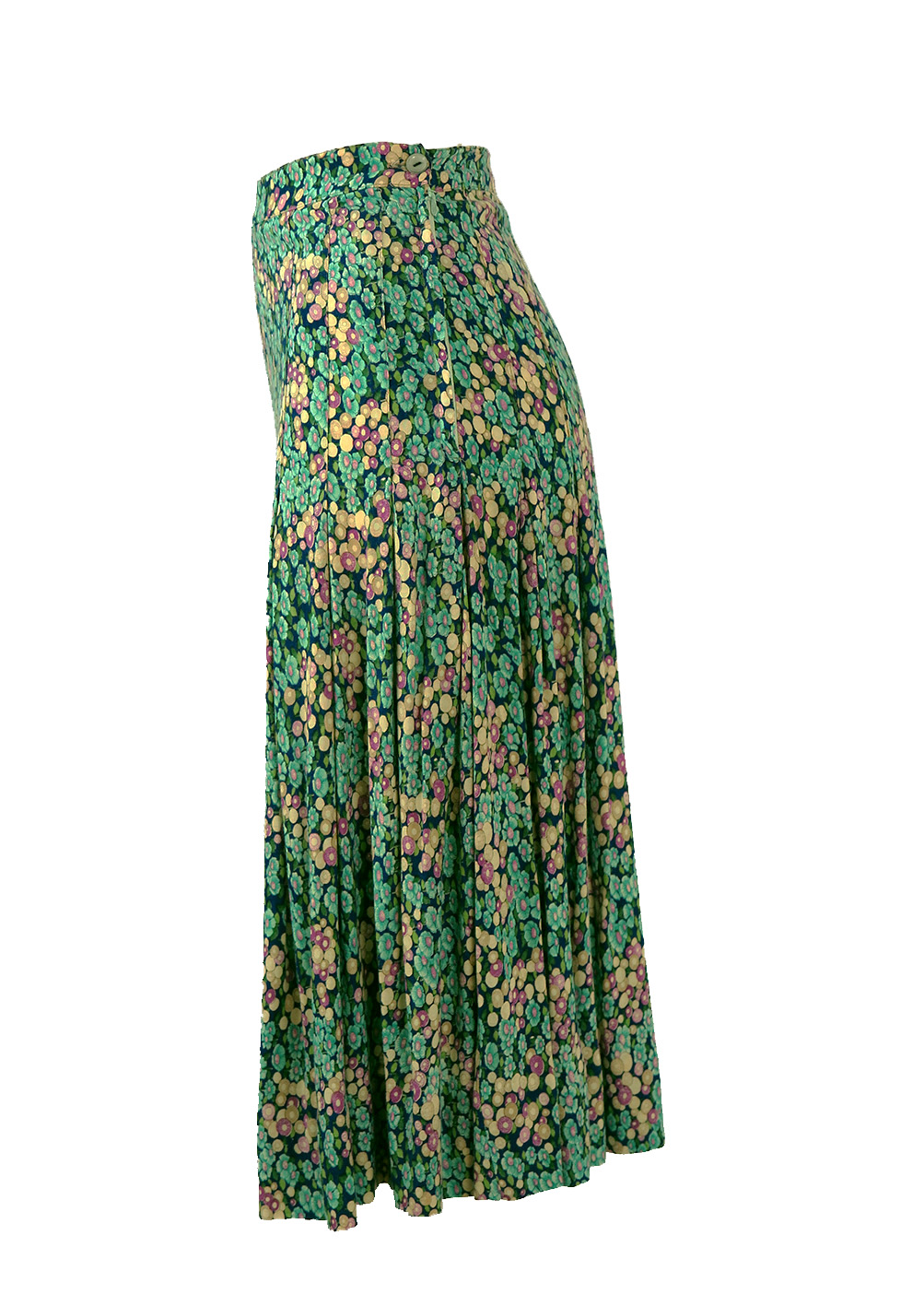 Ditsy/Floral Print Midi Pleat Skirt - S | Reign Vintage