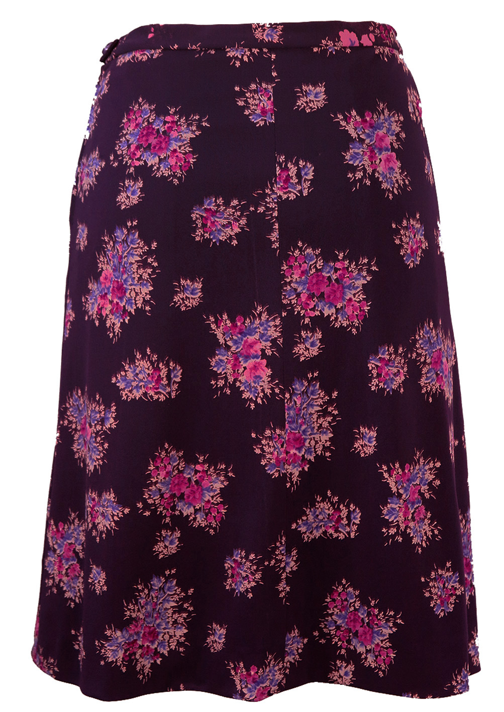 Vintage 1960's A Line Knee Length Purple Floral Skirt - S | Reign Vintage