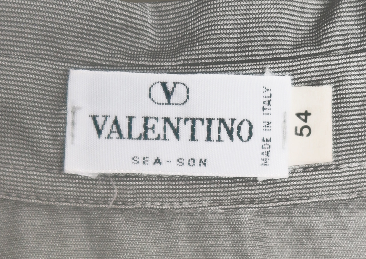 Valentino Grey Fine Pinstripe Button Down Polo Shirt - L/XL | Reign Vintage