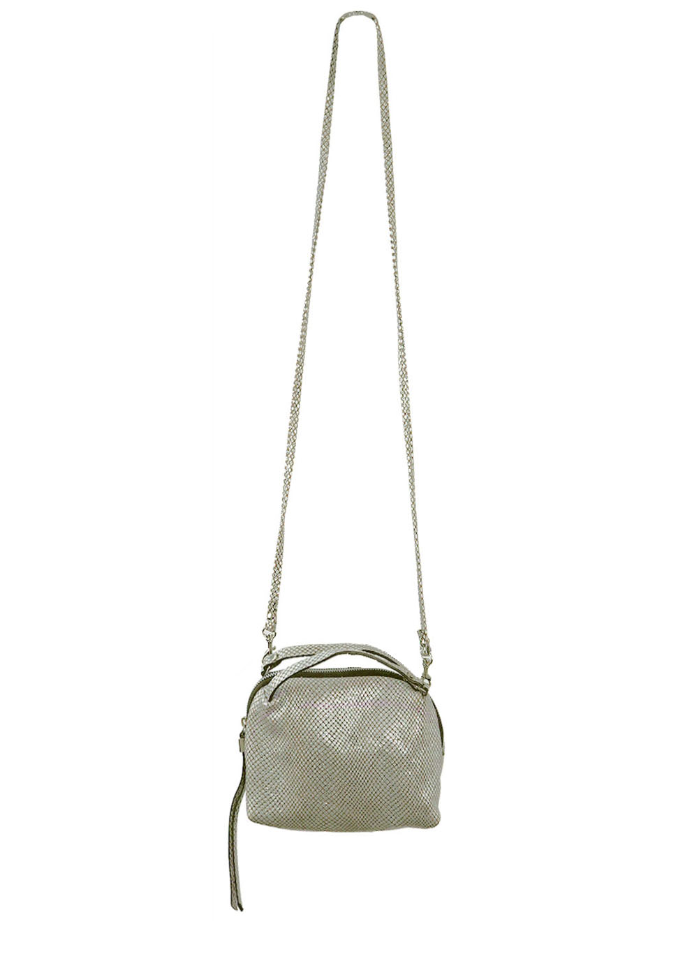 Leather Silver & Taupe Snakeskin Style Cross Body Shoulder Bag – Reign Vintage