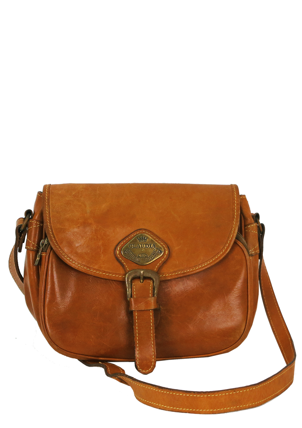 Leather Tan Brown Satchel Shoulder Bag with Adjustable Strap – Reign Vintage