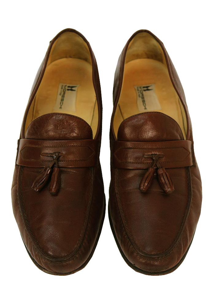 Moreschi Chestnut Brown Leather Loafers with Tassles - UK Size 9 ...