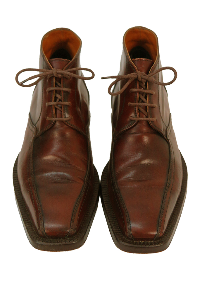 Brown Leather Ankle Derby Boots with Bicycle Toe - UK Size 7.5 | Reign ...