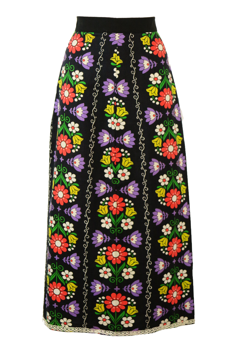Vintage 1970's Multicoloured Floral Maxi Skirt - S | Reign Vintage