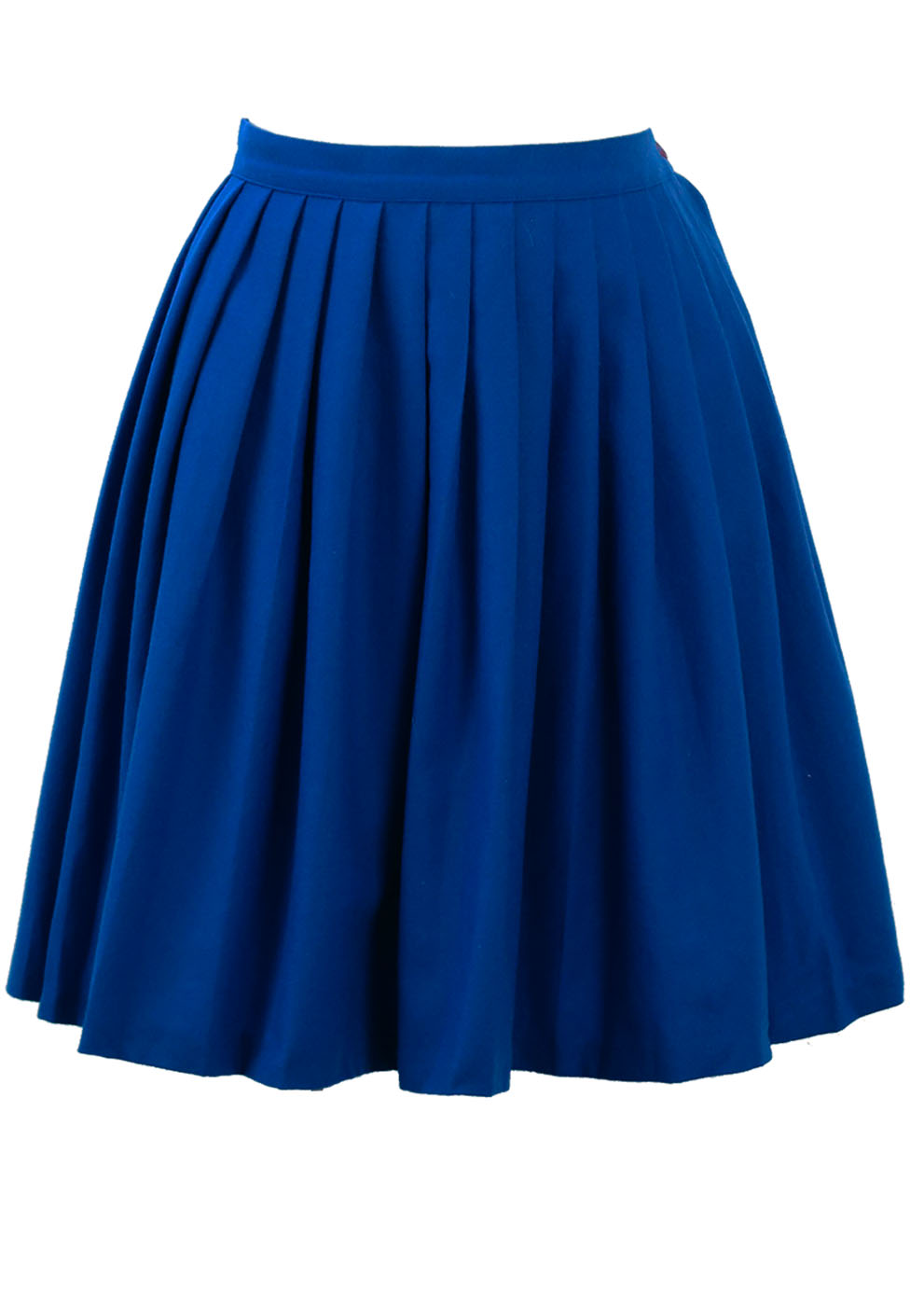 Electric Blue Pleated Wool Mini Skirt - M | Reign Vintage