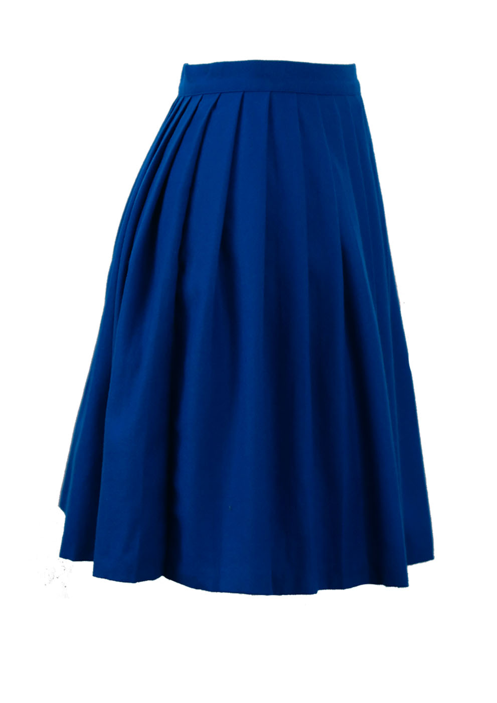Electric Blue Pleated Wool Mini Skirt - M | Reign Vintage