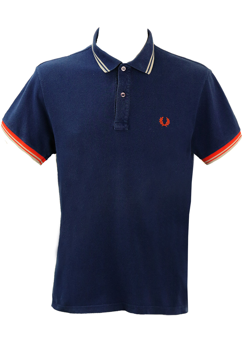Fred Perry 'Special Edition' Blue Polo Shirt with Near Neon Orange Trim ...