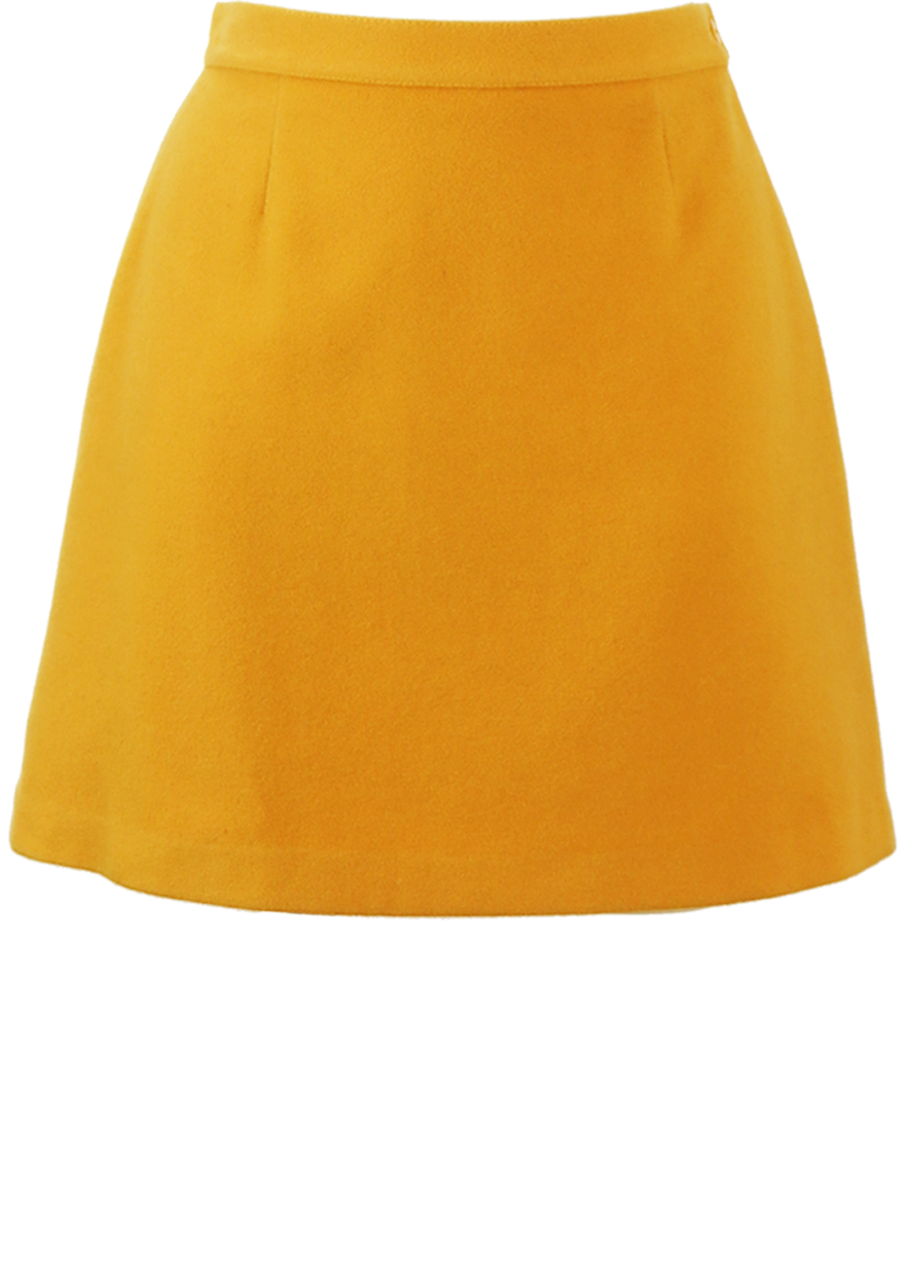 Mustard Yellow Wool Mini Skirt - S 