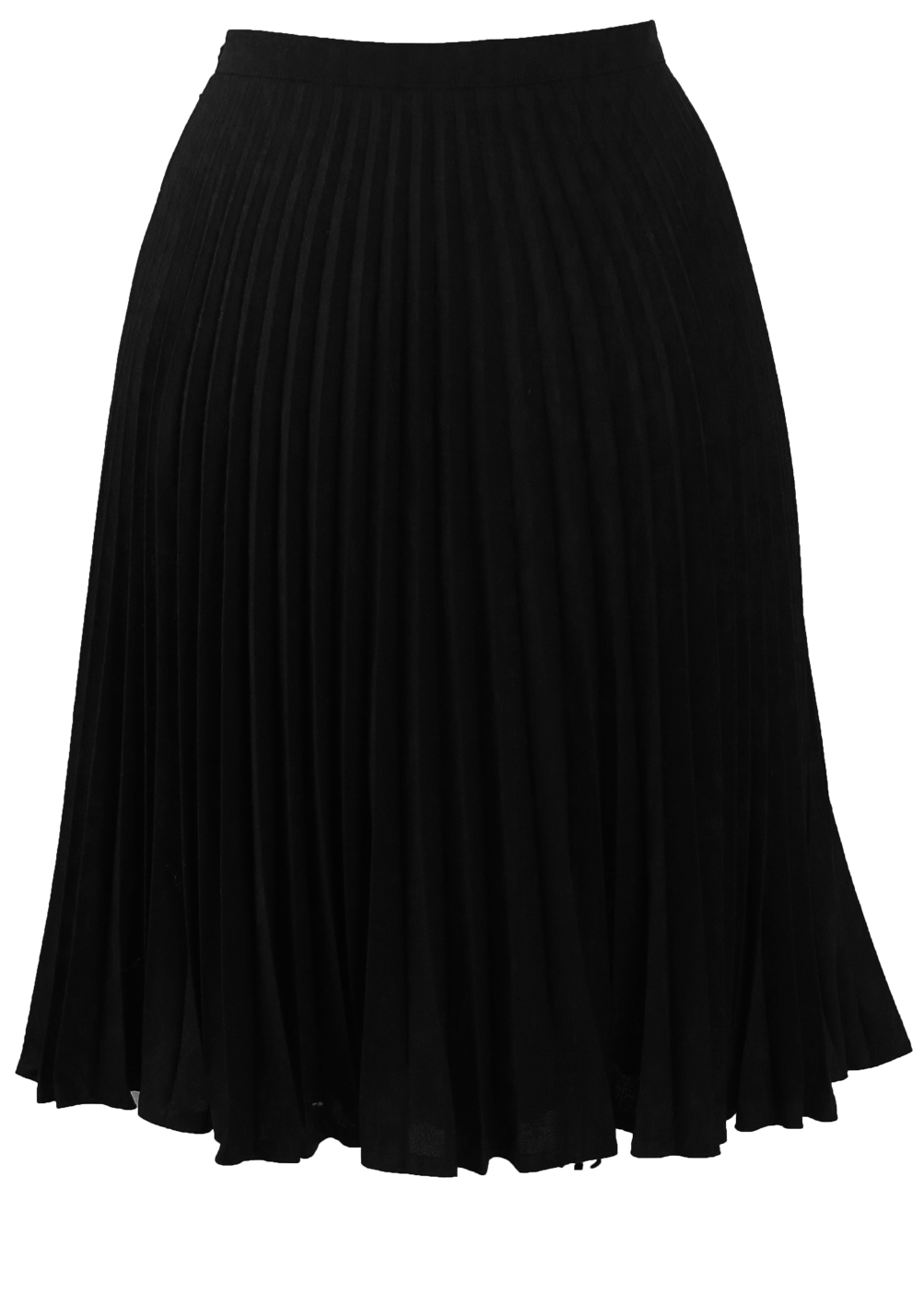 Black Knee Length Flared Skirt with Tight Pleat Detail - S/M | Reign ...