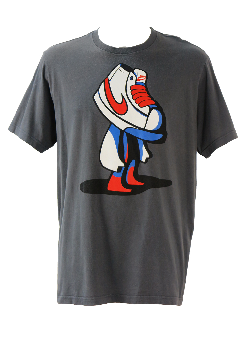 Grey Nike T  Shirt  with Graphic  Trainer Head Man Print L 
