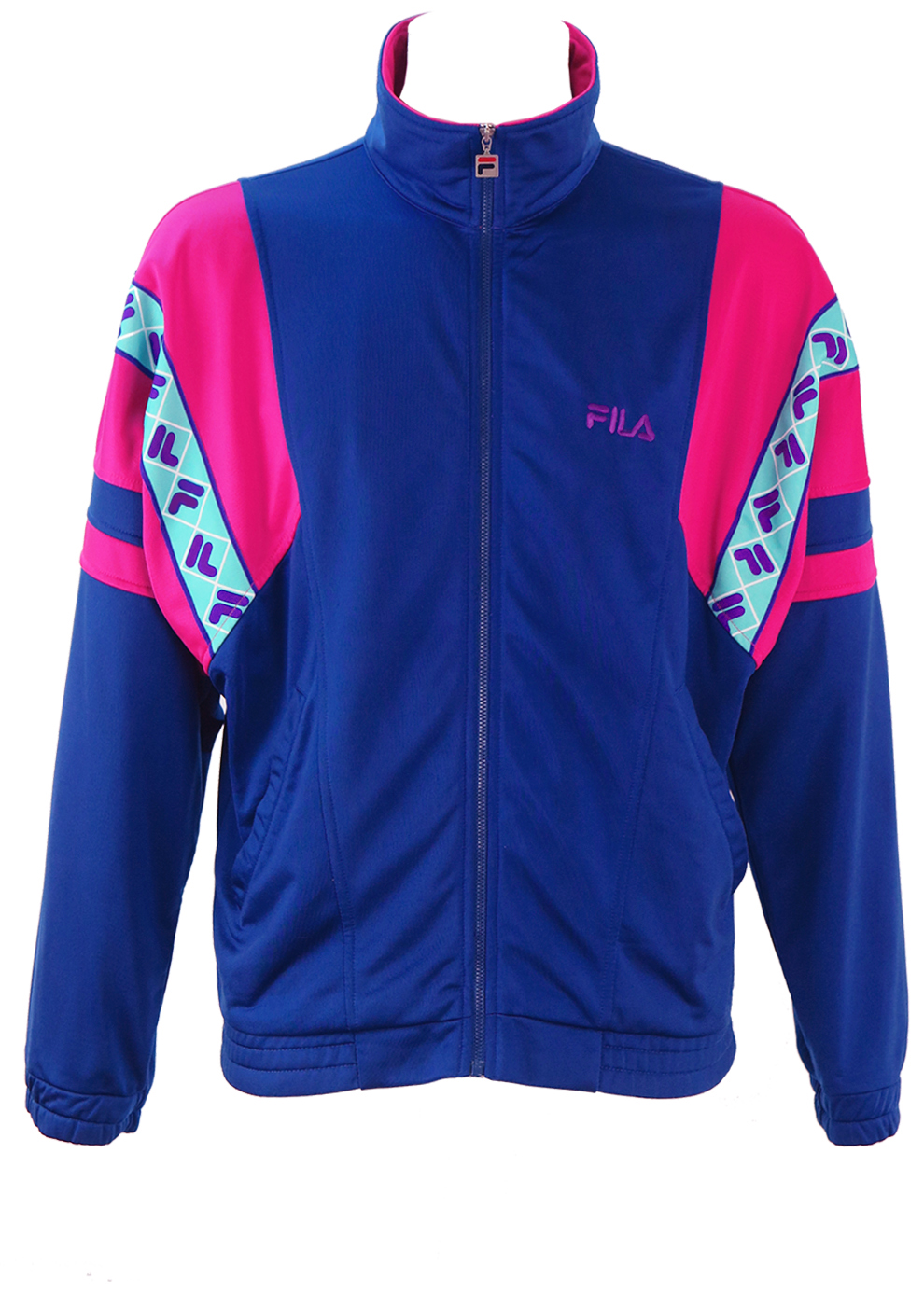 Fila Blue Track Jacket with Pink 