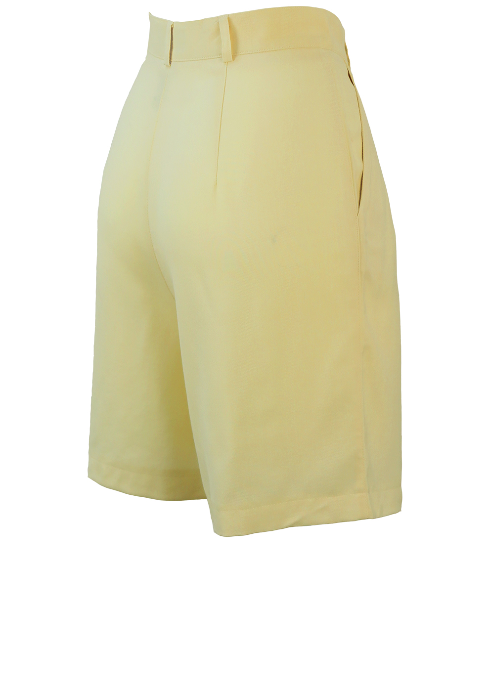 Max Mara 'Penny Black' Pleat Fronted Cream Shorts - S/M | Reign Vintage