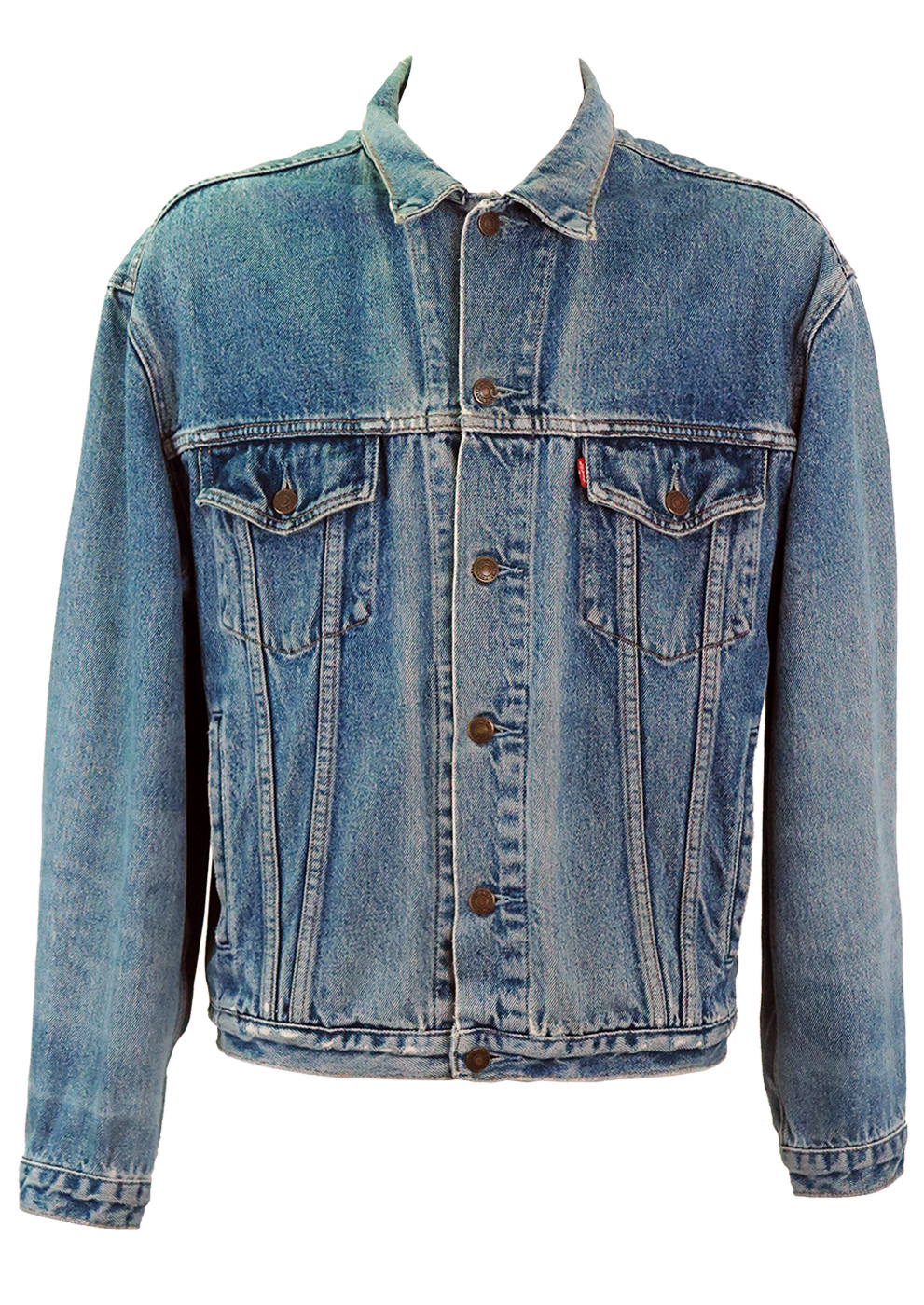 Levi's Slightly Distressed Mid Blue Denim Jacket - XL | Reign Vintage