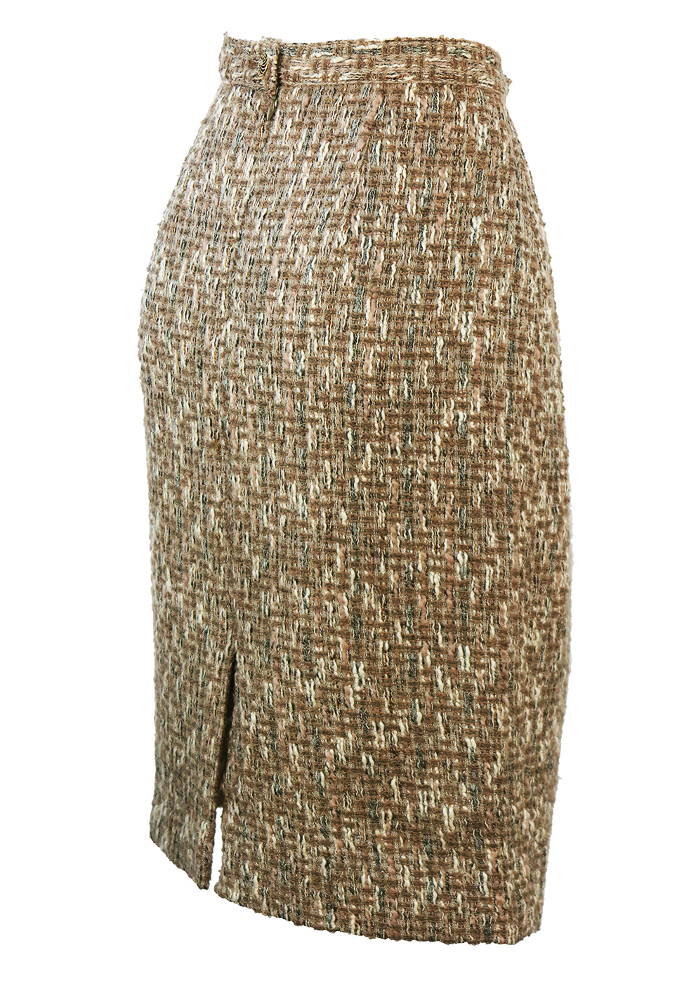 Beige Tweed Pencil Skirt with Dusty Pink, Cream & Soft Blue Colour ...