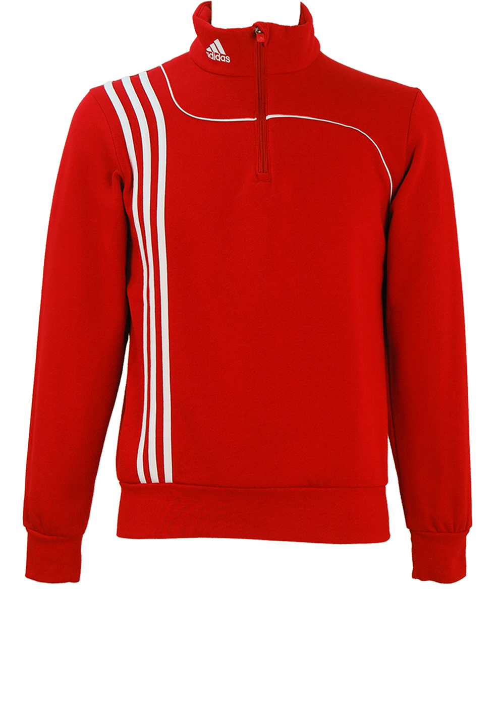 Adidas Red and White Half Zip Track Top - S | Reign Vintage