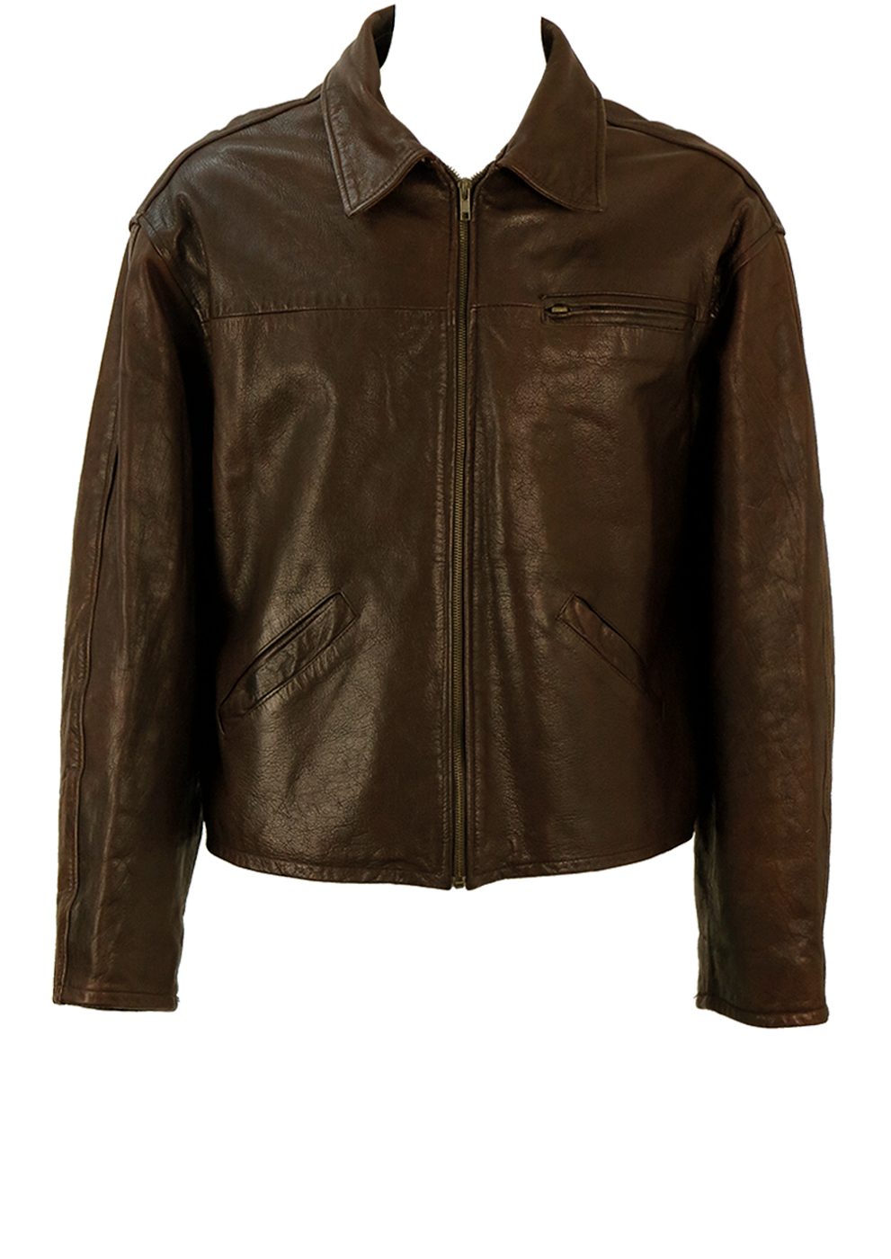 Vintage 90's Brown Leather Jacket - L