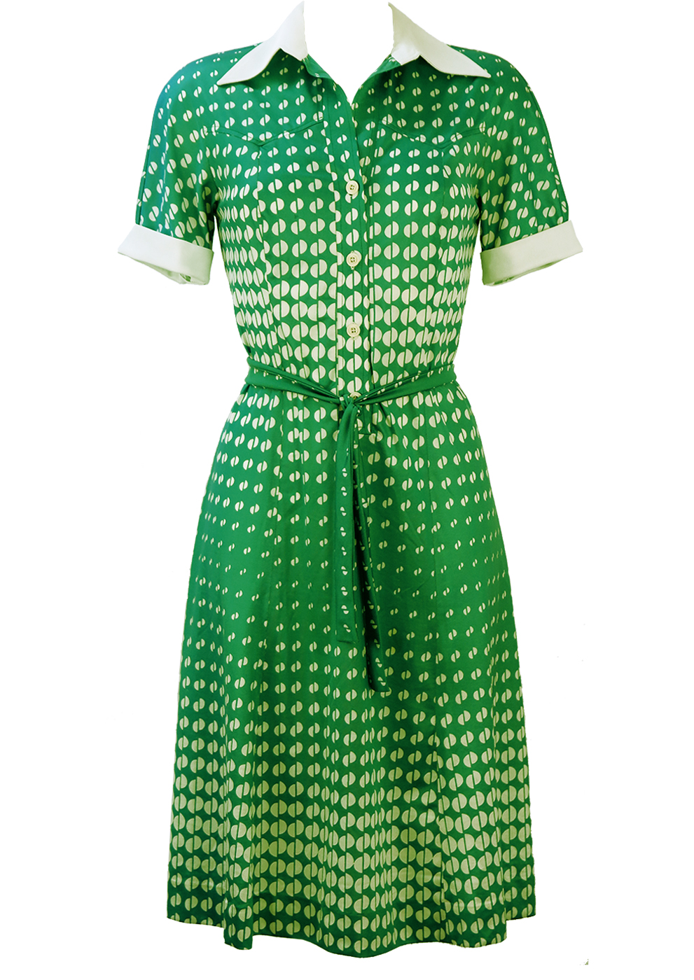 Vintage 70's Green Midi Dress with ...