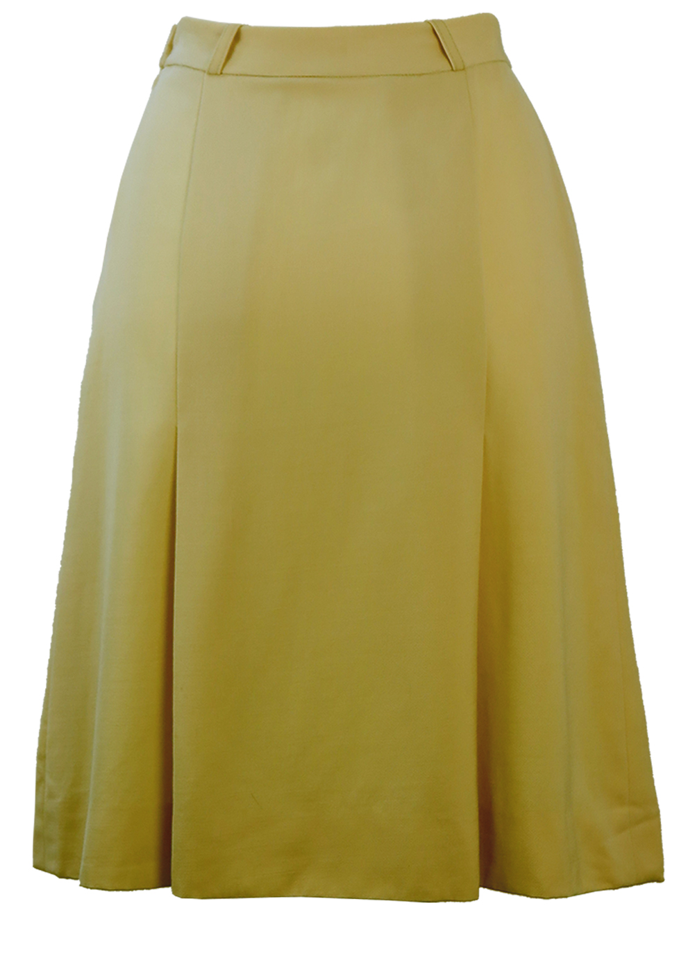 Vintage 80's Cream Knee Length Skirt with Pleat Detail - S | Reign Vintage