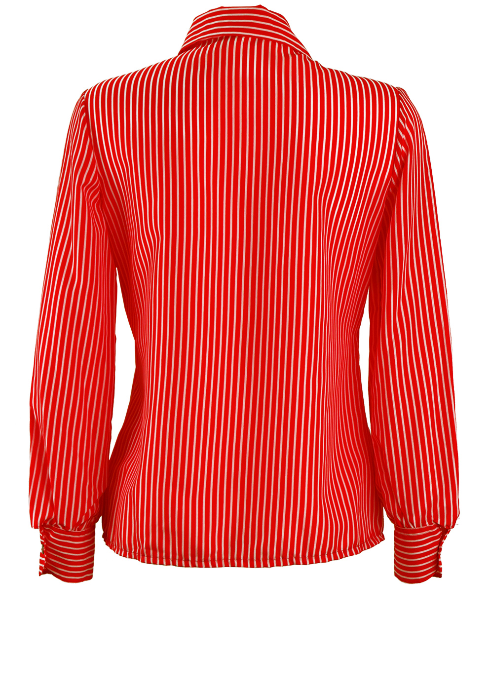 Vintage 70's Red and White Pinstripe Blouse - M/L | Reign Vintage