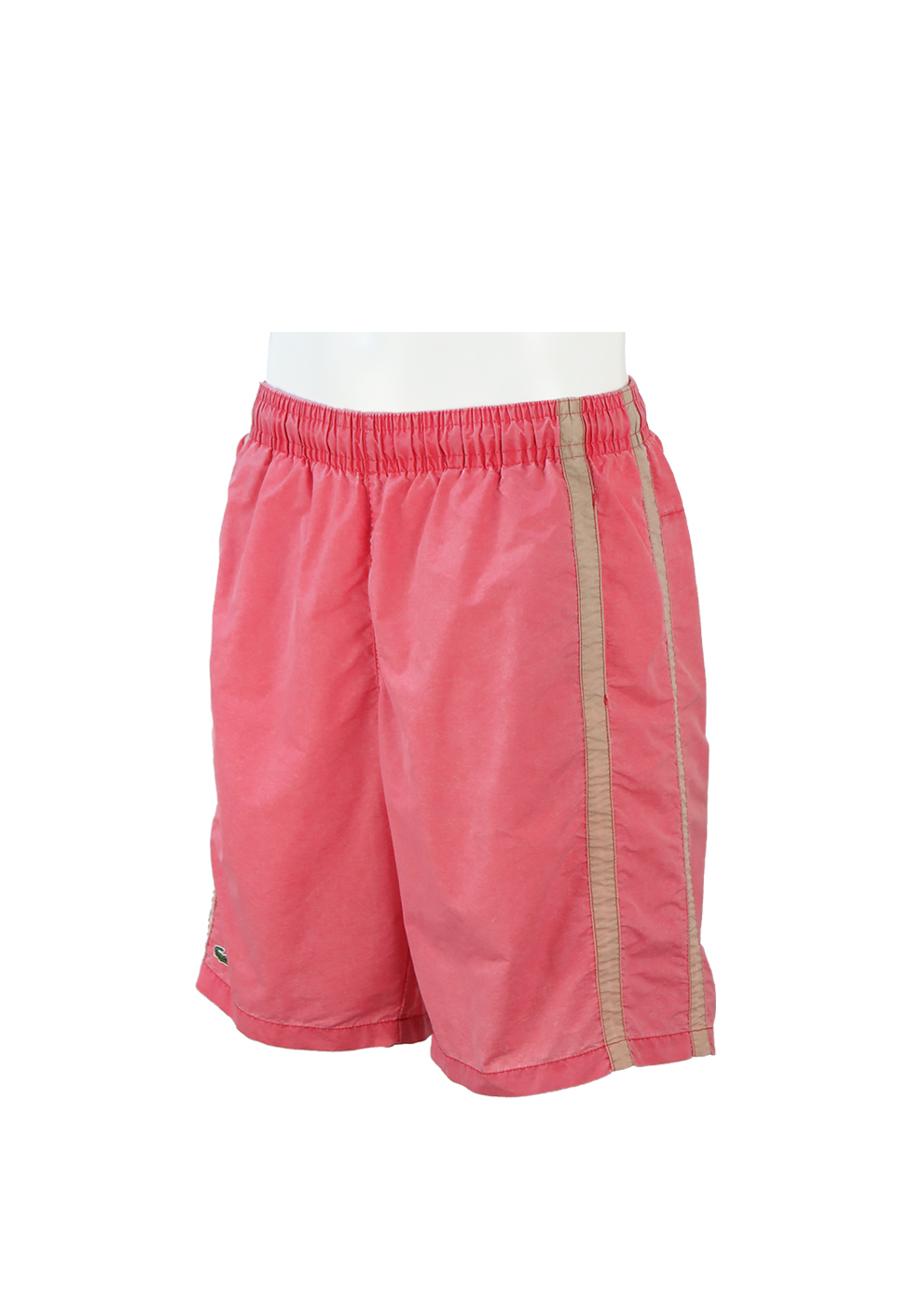 Lacoste Coral Pink Swim Shorts with Beige Side Stripes - M/L | Reign ...