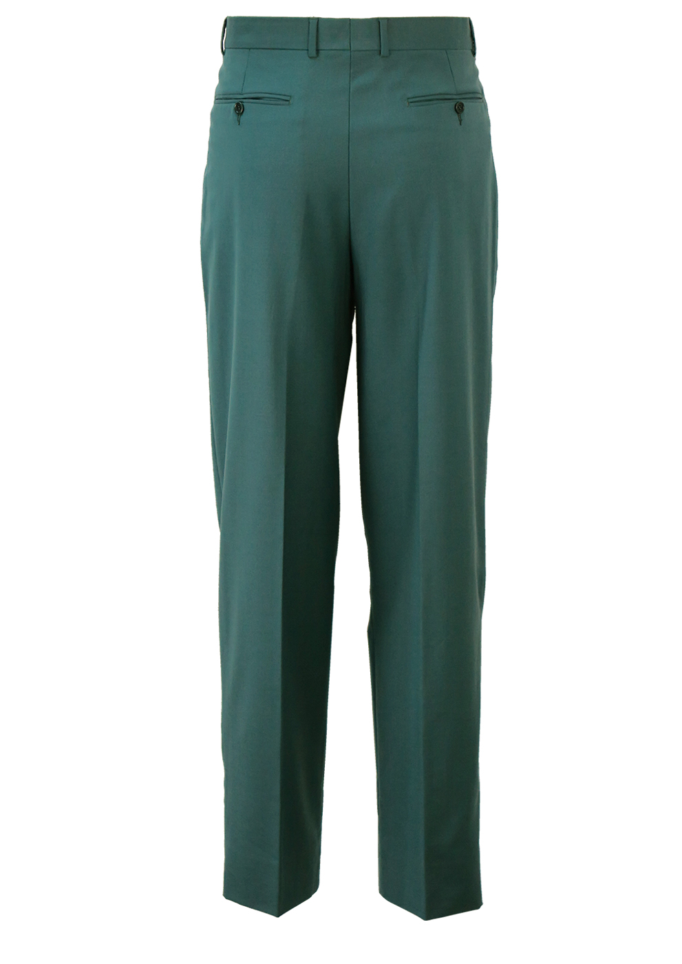 Blue Green Pleat Front Tailored Trousers - 32 | Reign Vintage
