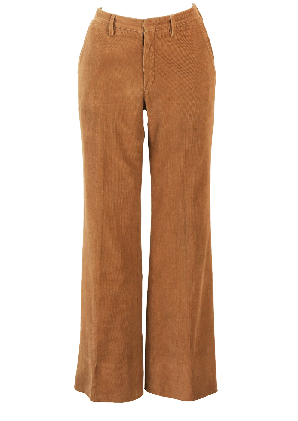 Vintage 70's Flared Camel Coloured Corduroy Trousers - S | Reign Vintage