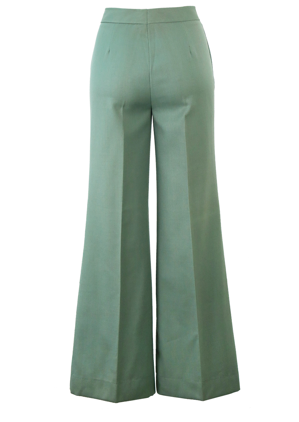 Vintage 70's Flared Green Trousers - S | Reign Vintage