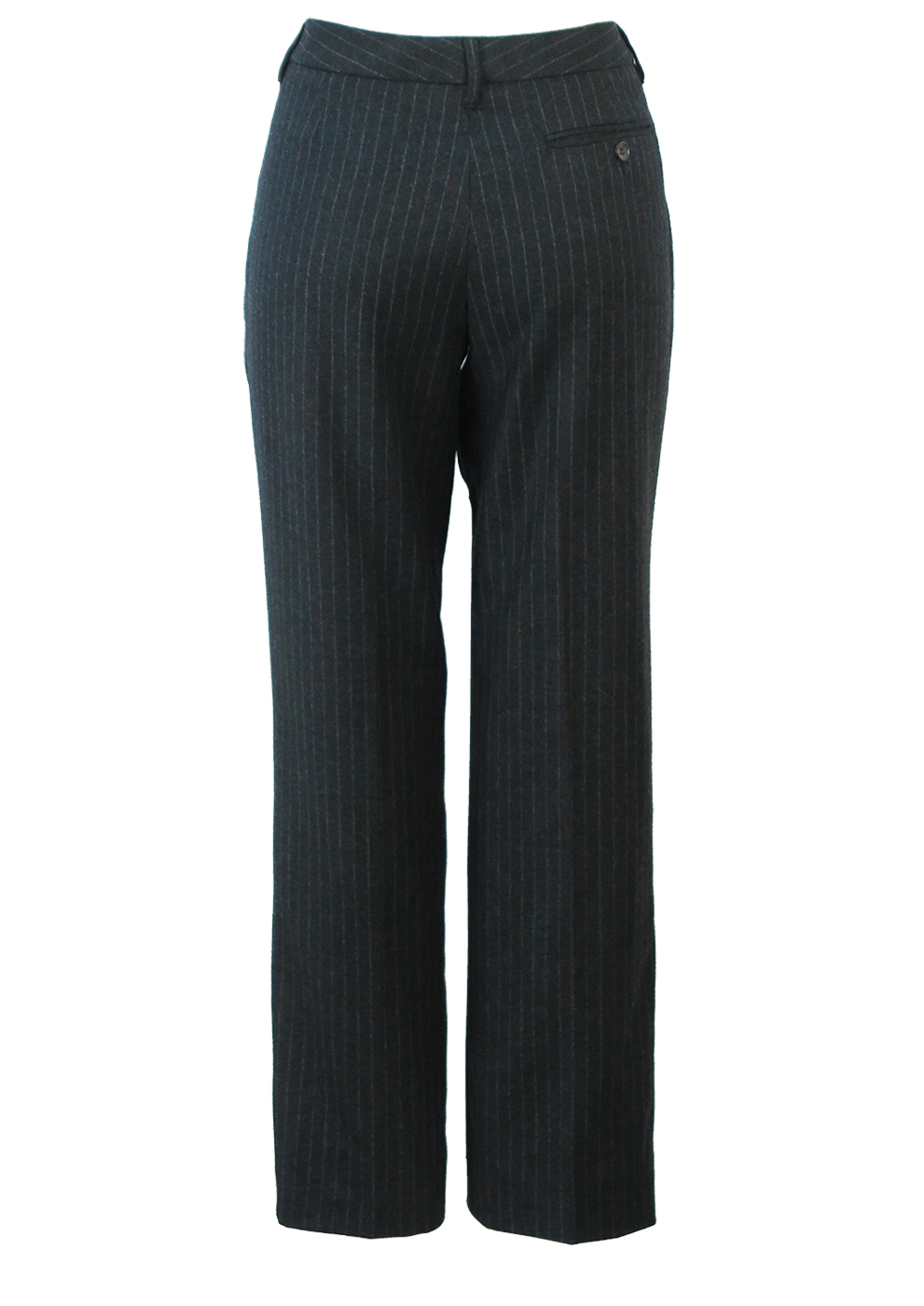 Alberto Biani Charcoal Grey Chalk Stripe Trousers with Loro Piana Wool ...