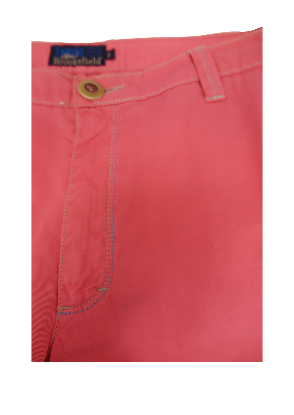 Brooksfield Salmon Pink Trousers with Blue & Cream Stitch Detail - 35 ...