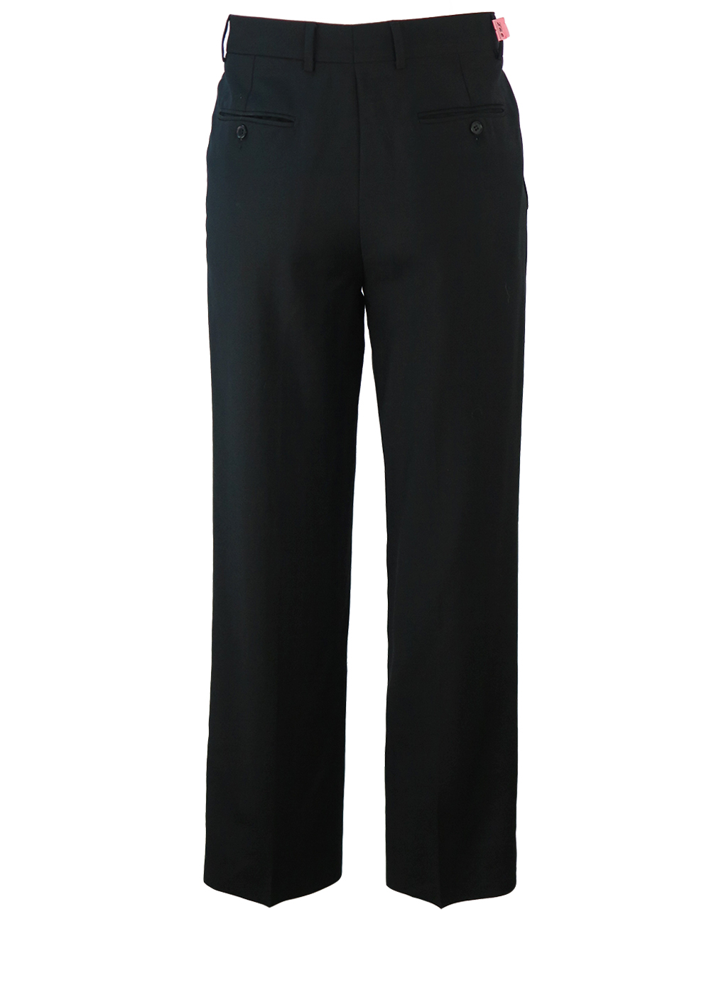 Black Pleat Front Fine Pure Wool Trousers - W31