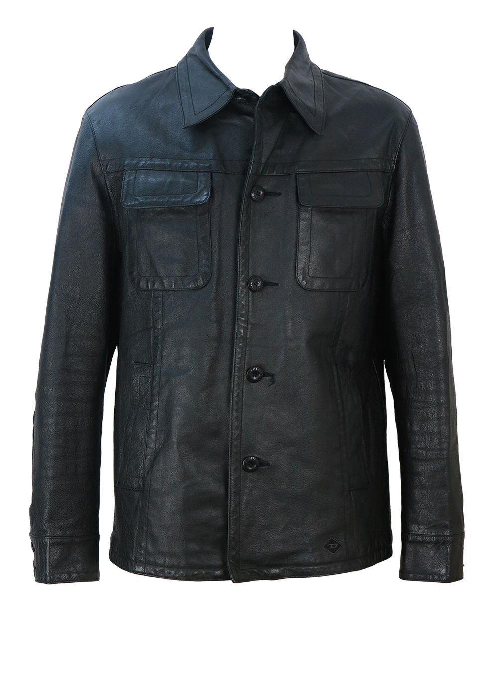 Diesel Black Leather Jacket - M/L | Reign Vintage
