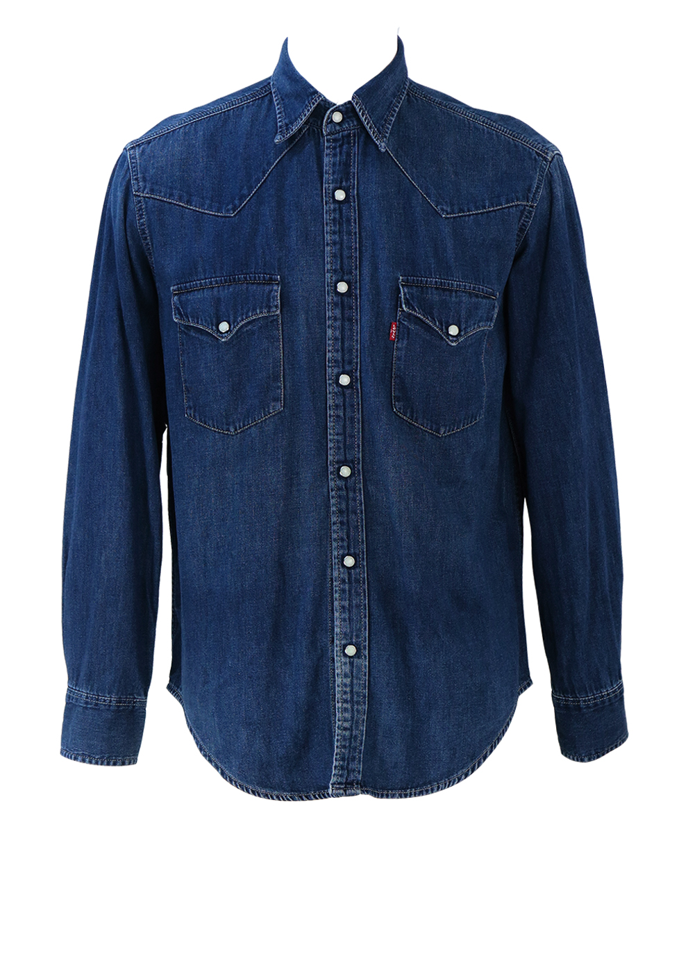 post_titleLevi's Barstow Western Standard Blue Denim Shirt - M/L | Reign  Vintage