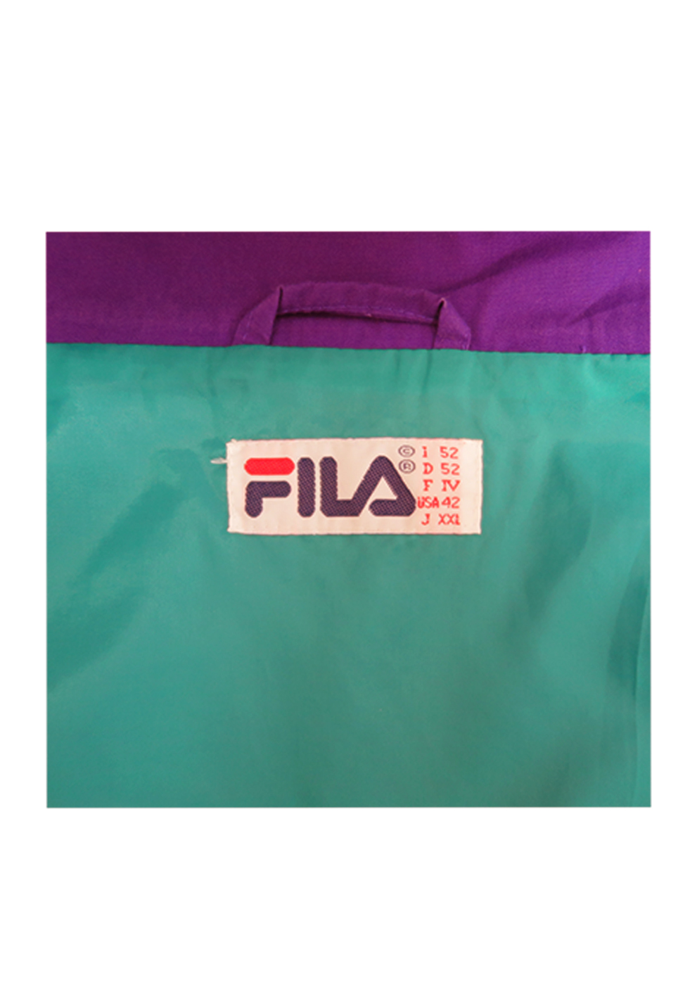 Fila Magic Line Double Jacket in Purple and Green – L/XL | Reign Vintage