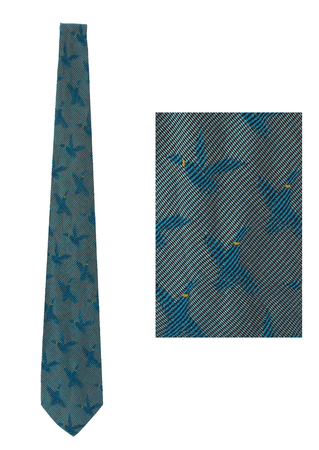 Giorgio Armani Flying Ducks Blue Tonic Tie