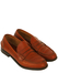 Tan Brown Leather Loafers with Stitch Detail - UK Size 9