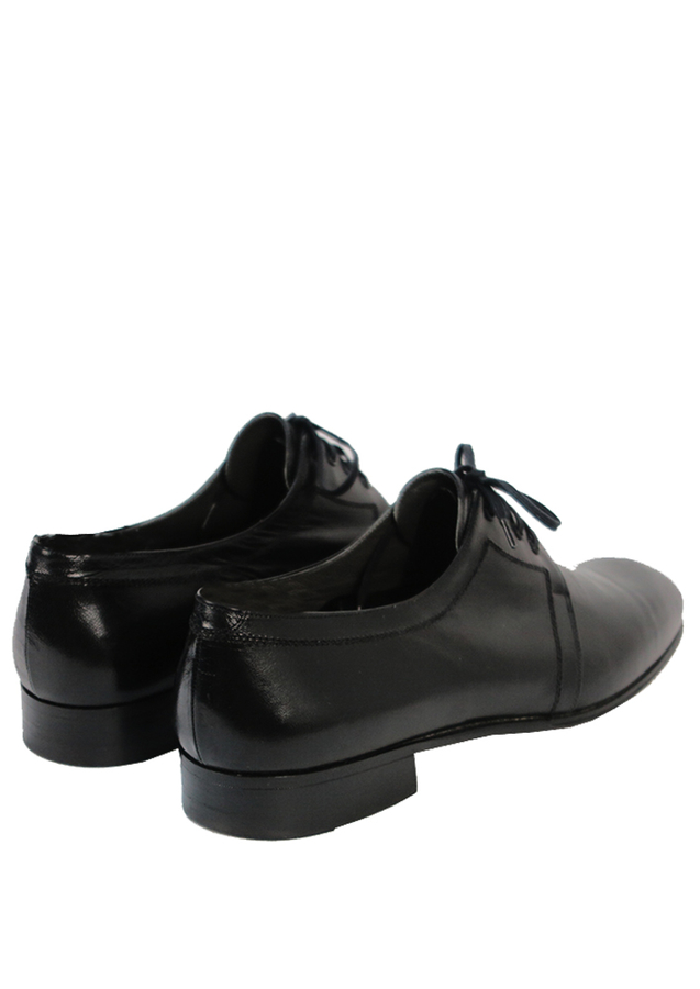 'Walles' Black Leather Derby Shoes - UK Size 8 | Reign Vintage