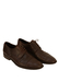 Dark Brown Leather Derby Lace Up Shoes with a Cap Toe - UK Size 8