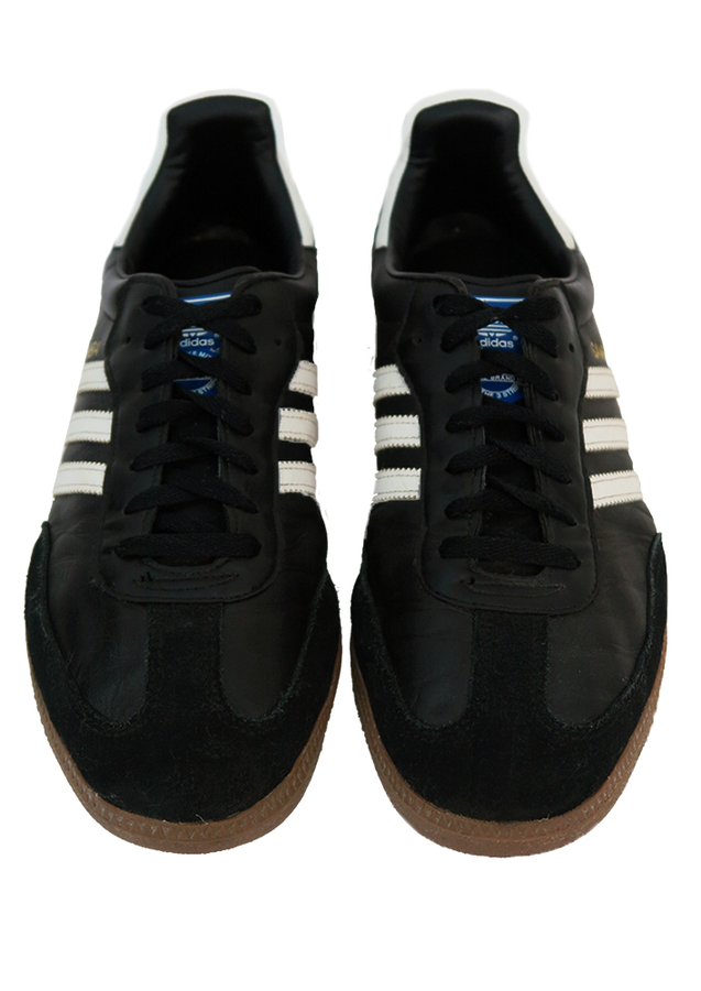 Black Adidas Samba Trainers with White Stripes - UK Size 13 | Reign Vintage