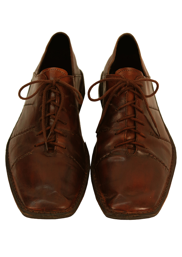 Brown Leather Lace Up Shoes with Side Seam Detail - UK Size 9.5 | Reign ...