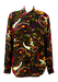 Armani Jeans Oversized Shirt with Multicoloured Tropical Bird Print - M/L