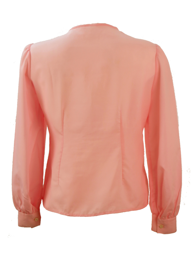 Vintage 60's Pink Blouse with Asymmetric Pleat Detailing - L | Reign ...