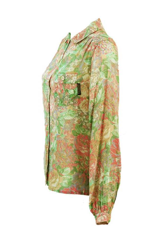 SARAH LOUISE - Peter Pan Collar Embroidered Button Floral Smock Dress - Blue main image 1