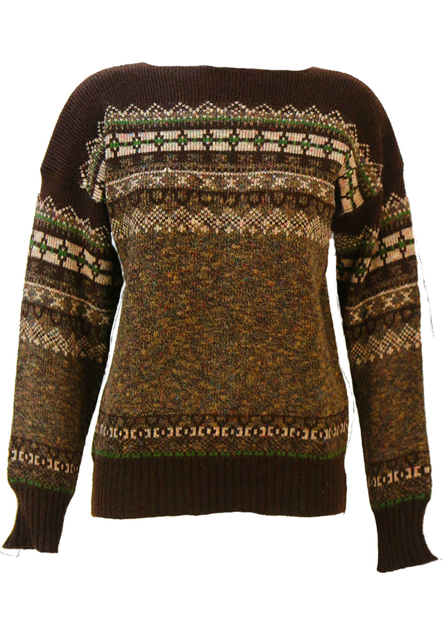 19332 Patterned Jumper - Brown